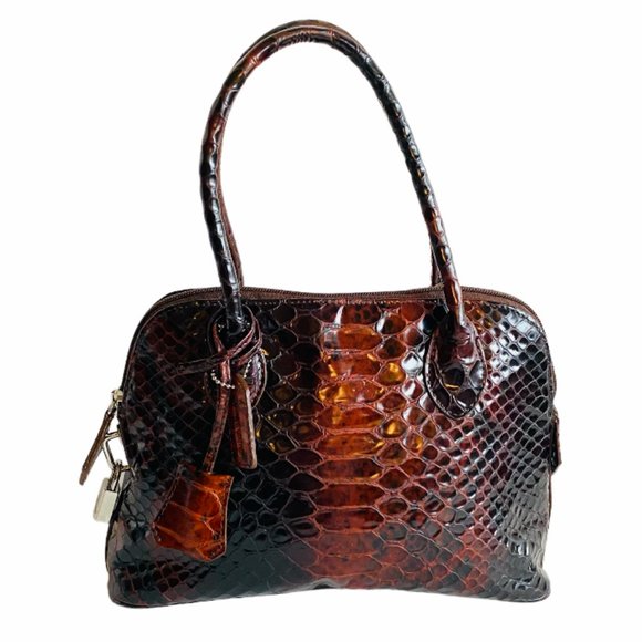 Danier Handbags - Danier Leather Croc Print Hand Bag Satchel